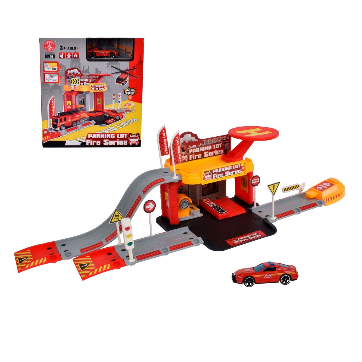 Playset Estacion Armable Con Vehiculo - Auto Bombero